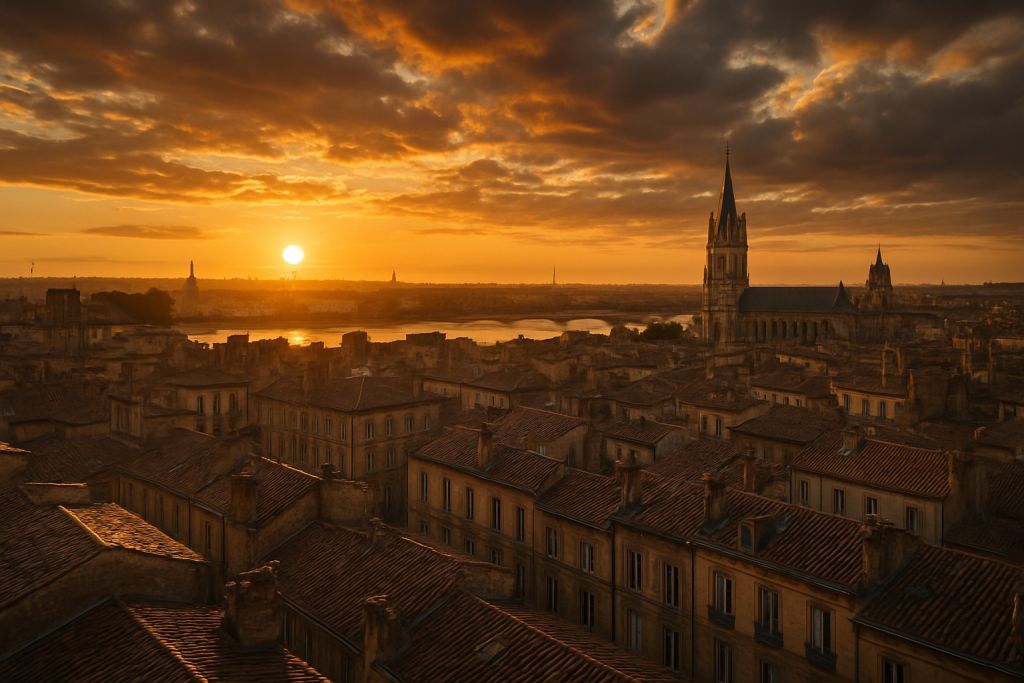 Rooftops secrets à Bordeaux au coucher du soleil